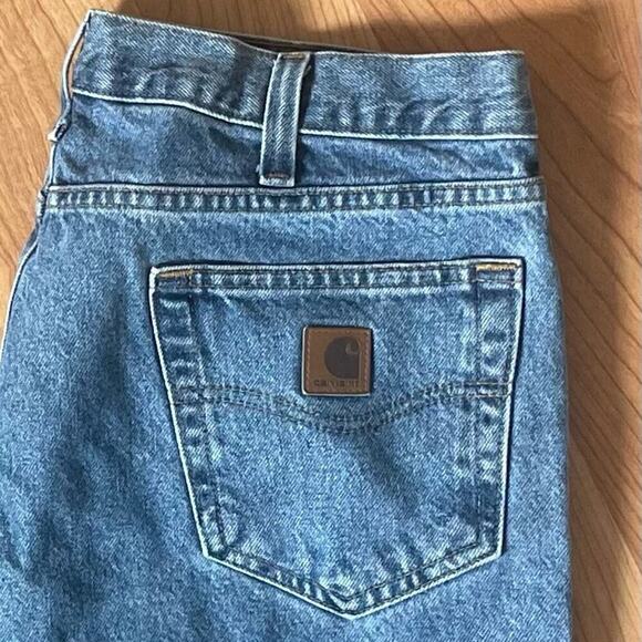 Carhartt VTG Jeans Unisex 35x30 Blue Denim Y2K Made in USA 100% Cotton - Picture 4 of 6